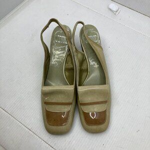 Vtg 1970s JEUNE FRANCE sandals rockabilly disco womens shoes sz 5.5 NEVER WORN